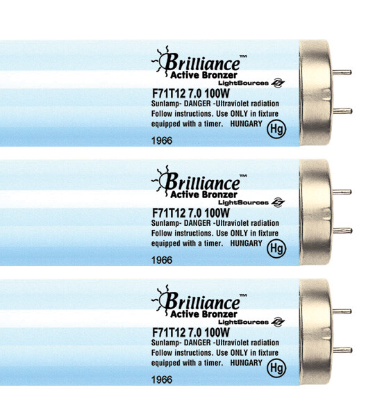 Brilliance Advanced Active Bronzer F71T12 7.0% 100-120W Bi-Pin Tanning Bulbs