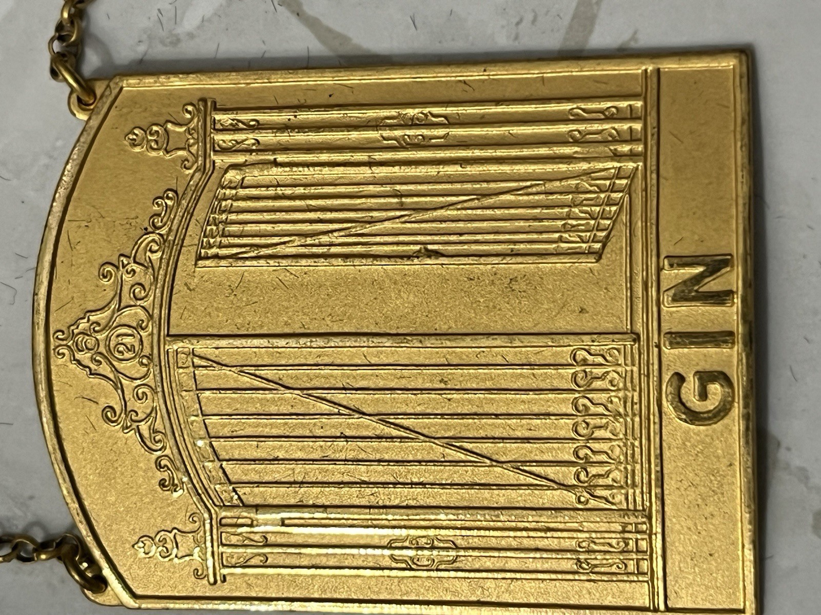 The "21" Club New York NYC Restaurant Gilt Bronze 3 Set Decanter Tags New In Box