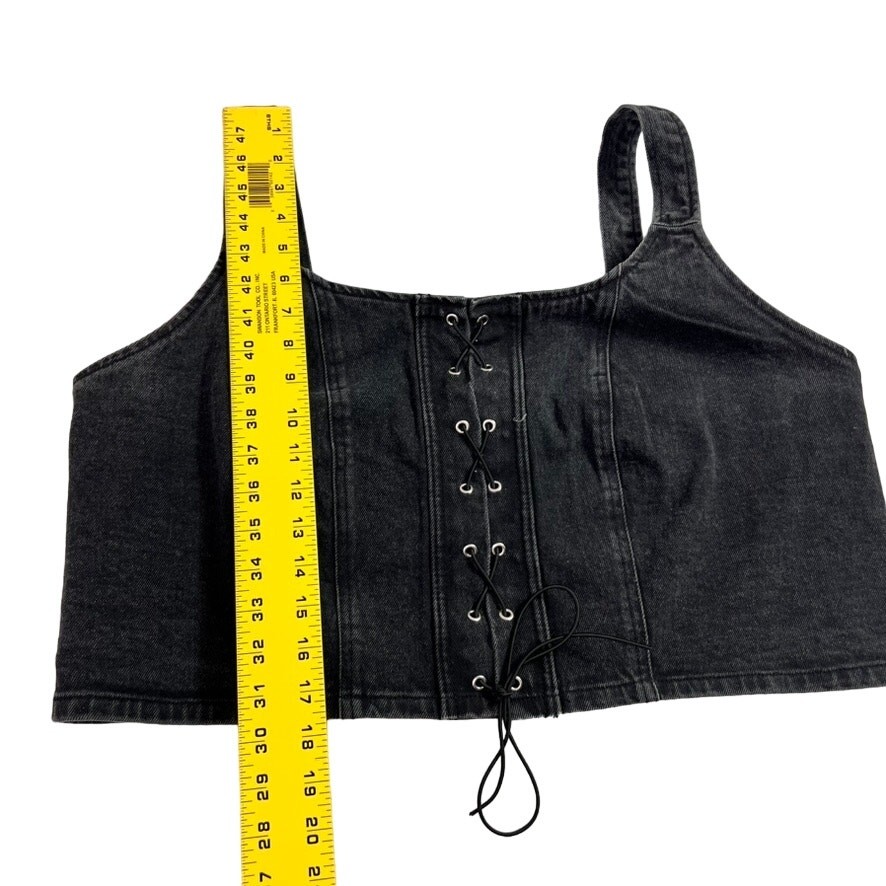Wild Fable Women's Size XXL Black Wash Lace Front Denim Corset Tank Top