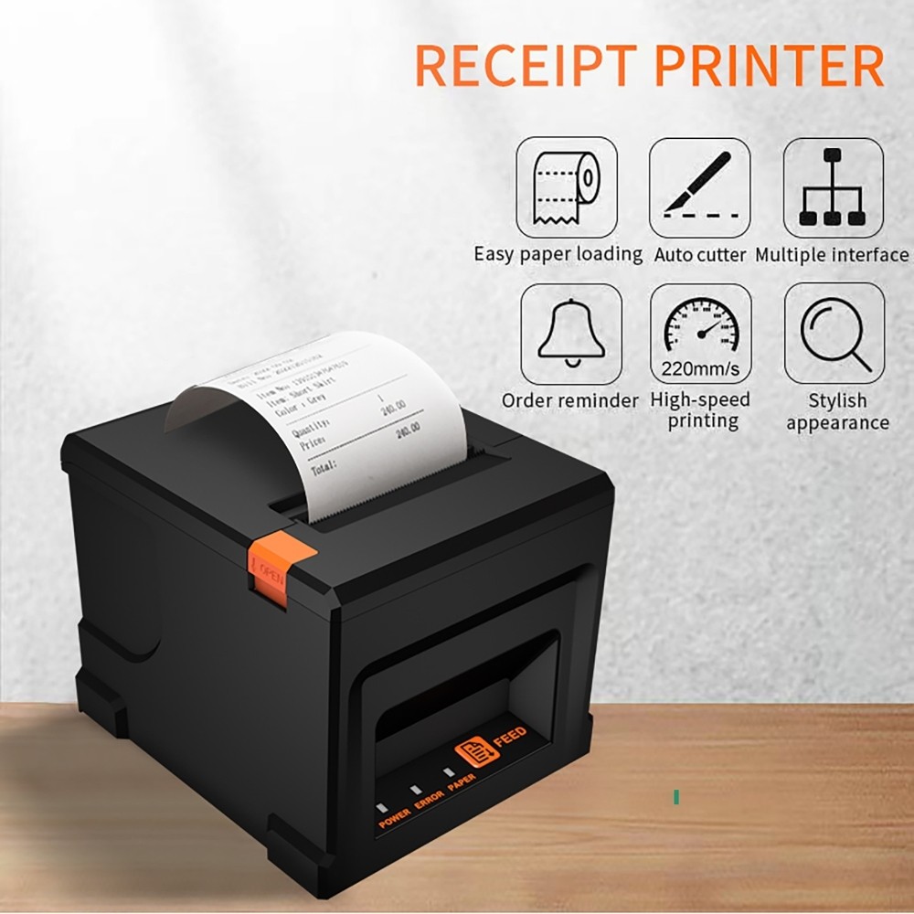 POS Printer 80mm Thermal Receipt Printer Auto Cutter USB & bluetooth AU Plug