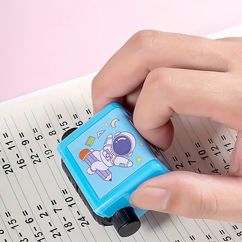Kids Math Roller Stamp Addition Subtraction Learning Tool Reusable Educational