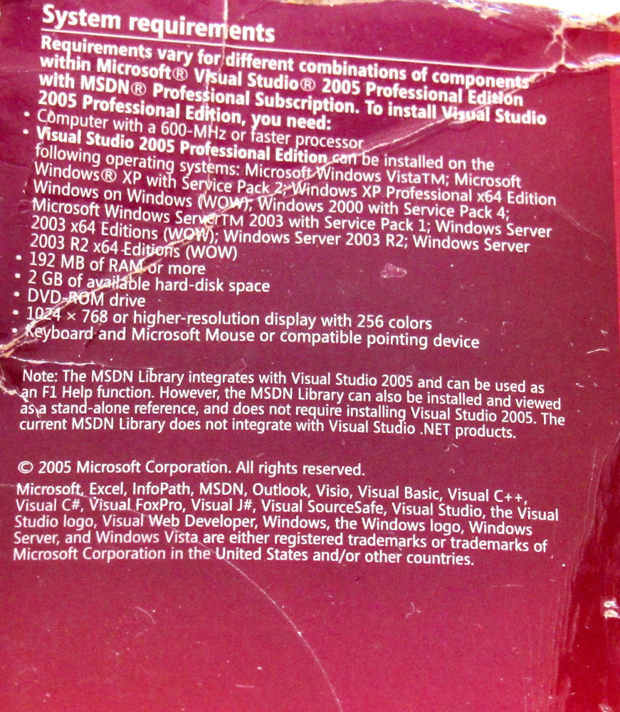 Microsoft Visual Studio 2005 Professional Edition MSDN - Sub Renewal + POSTERS