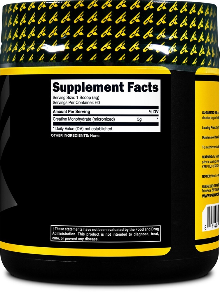 PrimaForce Creatine Monohydrate Powder (300g) Unflavored - Workout Supplement