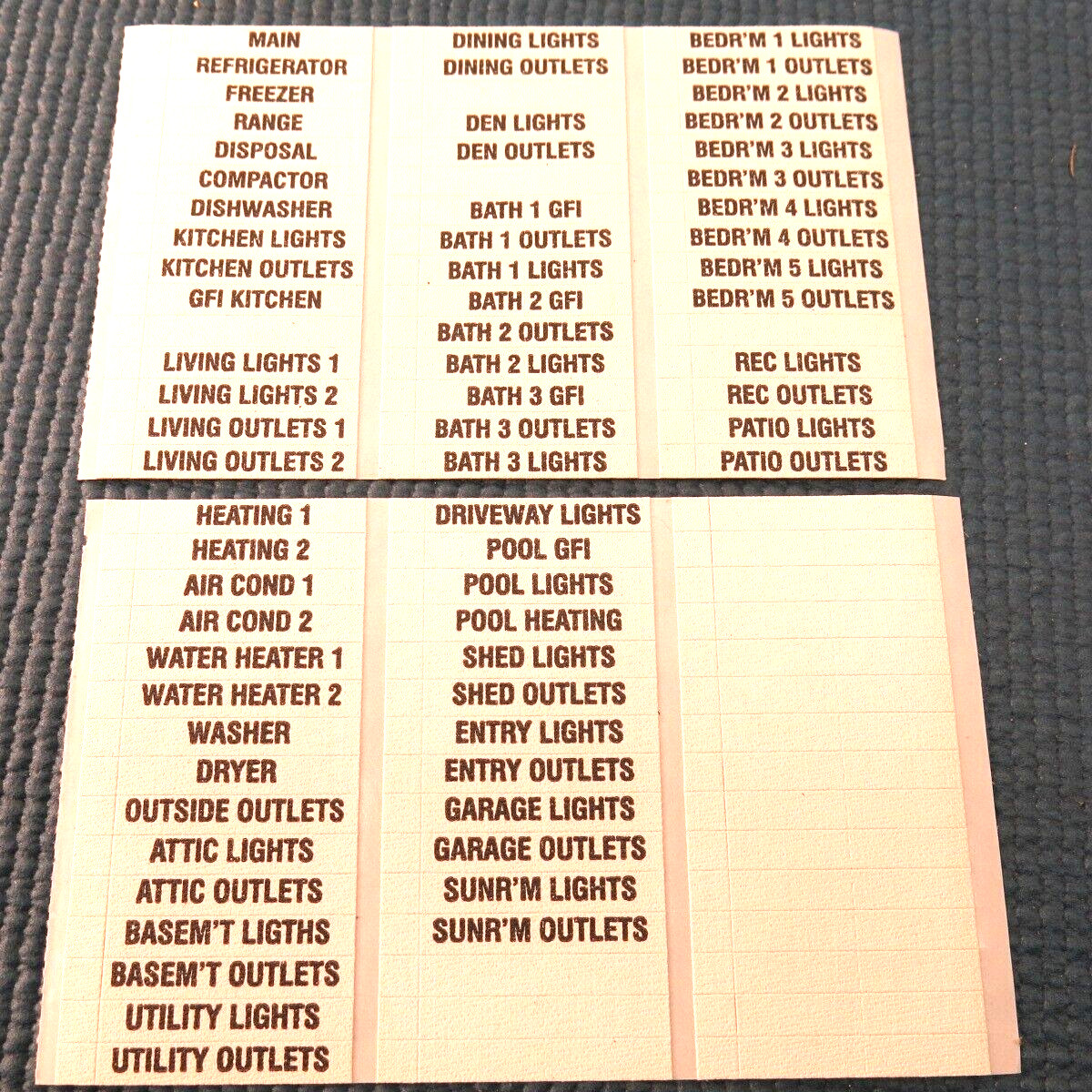 Electeicians tape 3M LABLES SCSP-16LC. ELECTRICAL PANEL MARKER BOOKS. (2 PACK)