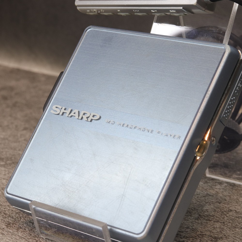 SHARP MD-ST600 Blue Portable MD Player MDLP Tested Working w/ Remote & Stand