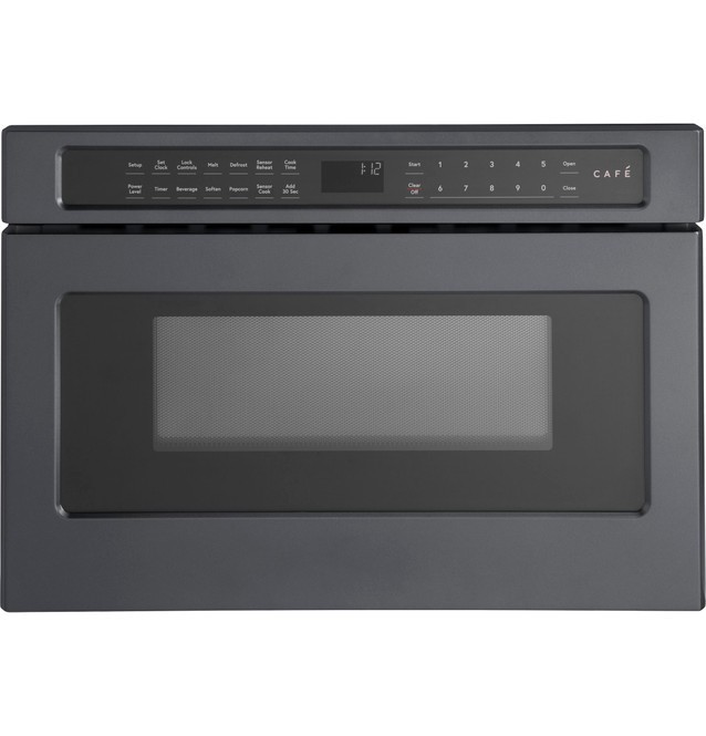 Cafe Matte Black 4 Piece Kitchen with 36" Gas Range & Refrigerator