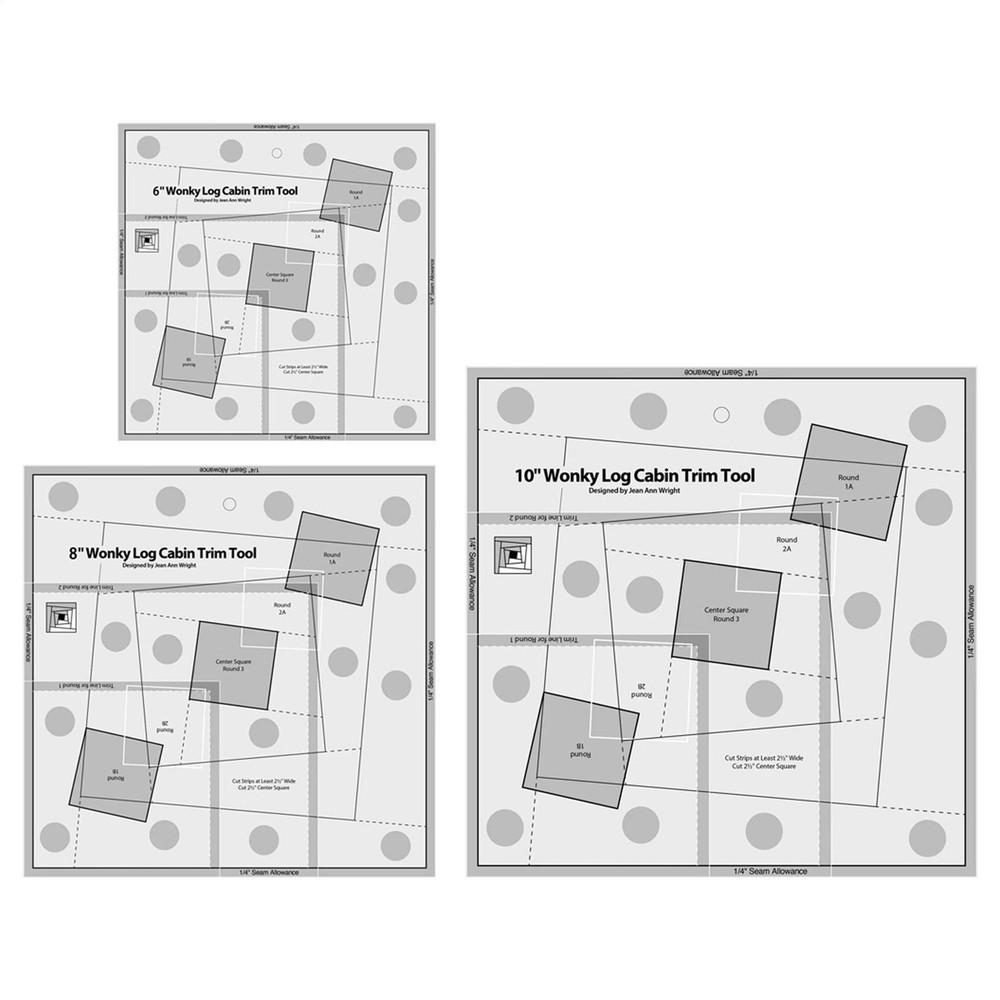 Quilt Ruler Log Cabin Trim Tool Sewing Templates For Cutting Patterns Patchwork