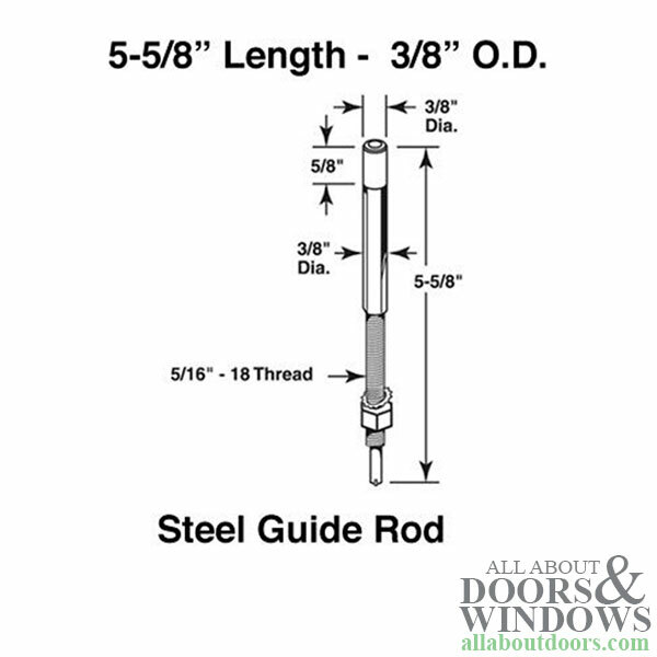 Pivot Rod, 3/8, Guide, Threaded, Nylon Cap