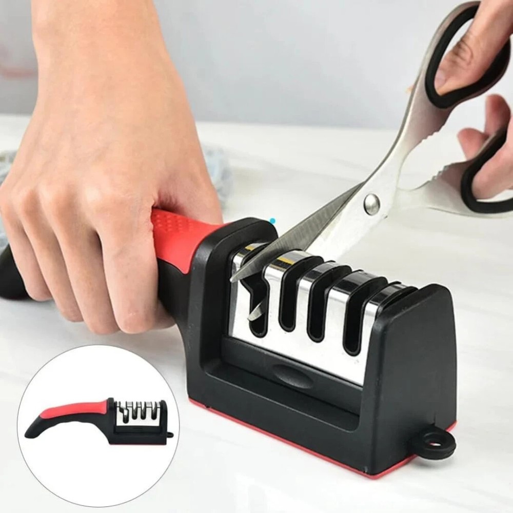 Knife Sharpener Professional Ceramic Kitchen Sharpening System, 4 Slot