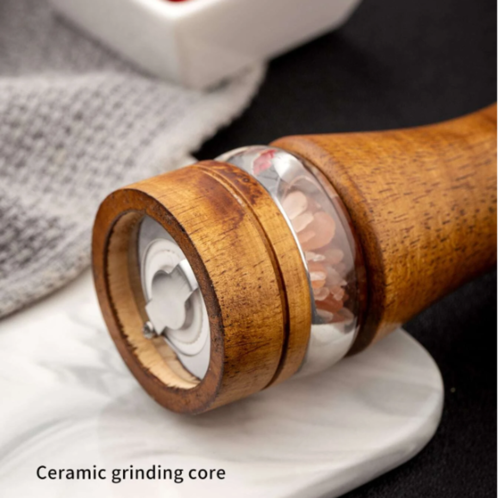 Pepper Grinder Wooden Manual Grinder Mill Solid Ceramic Grinding Kitchen Tools