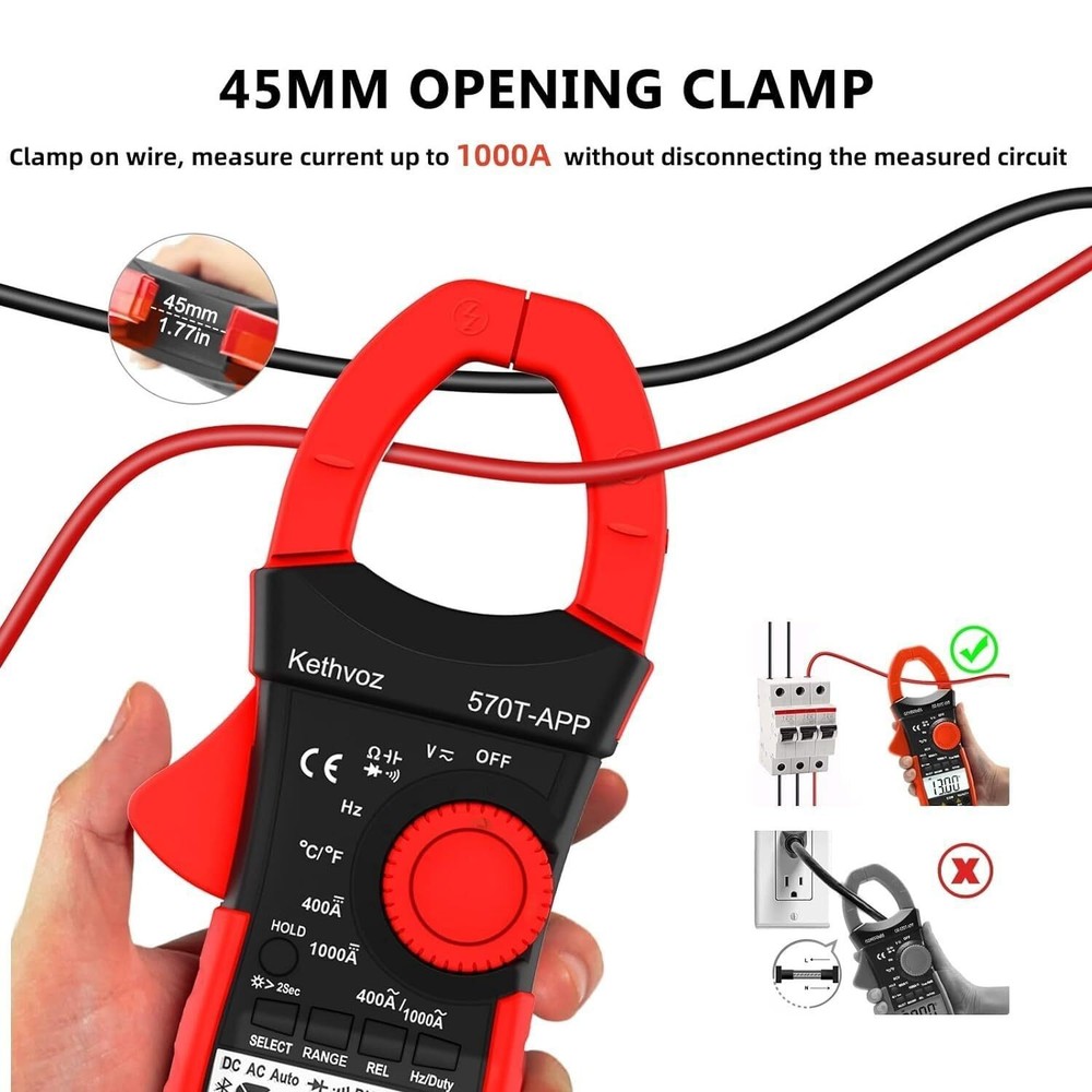 Digital Clamp Meter Multimeter AC/DC Amp Volt Current Temp NCV Tester 4000 Count