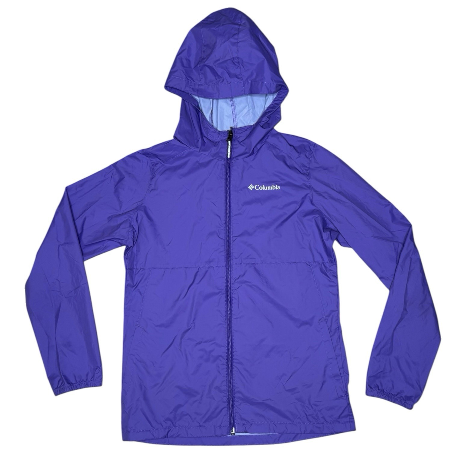 Columbia Girls Switchback II Rain Jacket L 14/16 Hooded Waterproof Windbreaker