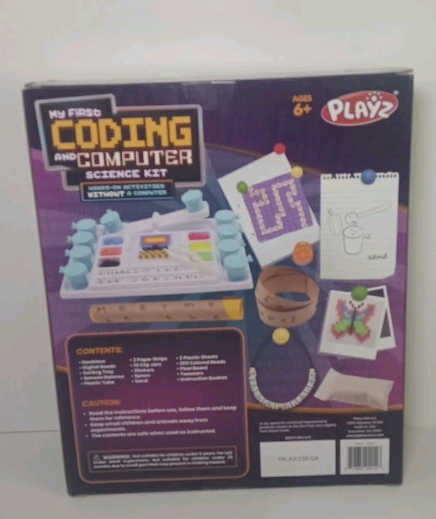 Playz My First Coding & Computer Science Kit Stem Experiments 30 Plus Tools-NEW
