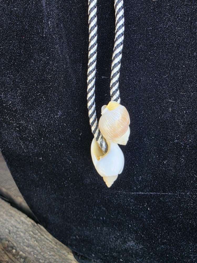 Bolo Tie. . Lavander Stone. Shells. 34"