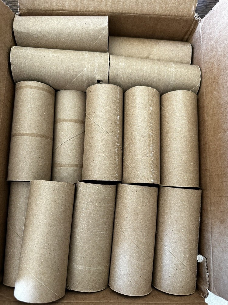 brown toilet paper rolls