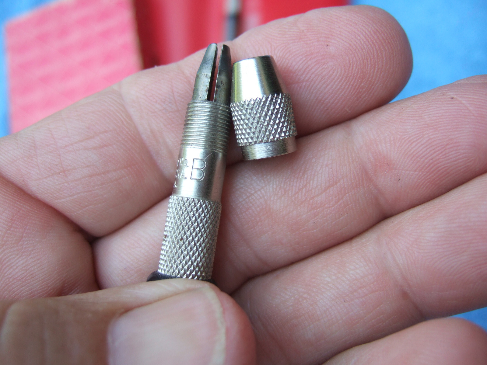 Starrett No S166 Pin Vise Set Vintage USA Octagonal Handle MACHINIST TOOLMAKER 2