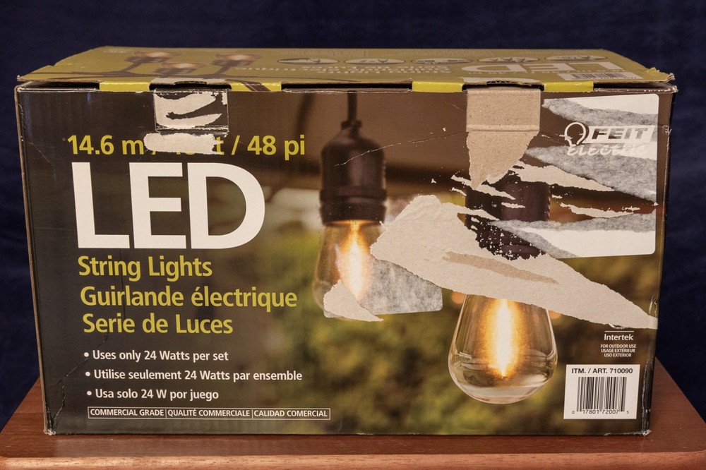 #1 Feit Electric 48ft LED Filament String Light Set Item 710090 Open Box