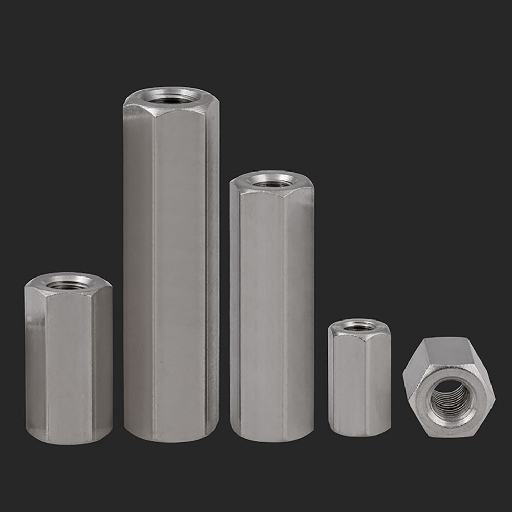 M4 M5 M6 Stainless Steel Hex Coupling Connector Nuts Threaded Insert Joint Long