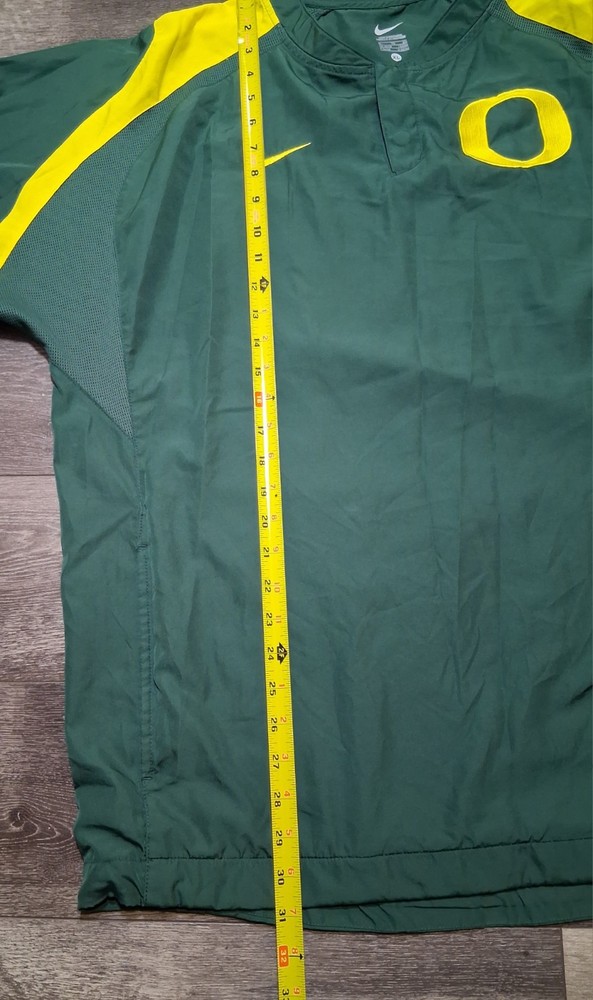 Nike Oregon Ducks Baseball Windbreaker Pullover Jacket Green Yellow Size XL