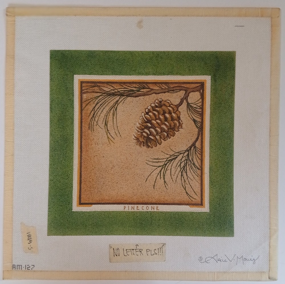 Rishfeld Designs Pinecone Alice Hand Painted Needlepoint Canvas**READ**