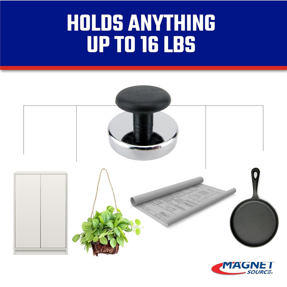 Ceramic Round Base Magnet with Knob Pack - Heavy-Duty Strong Magnets with Knobs