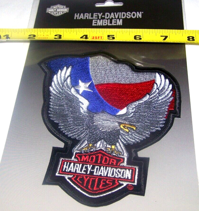 Harley Davidson Eagle wings Patch Jacket HOG Texas Flag Bar & Shield