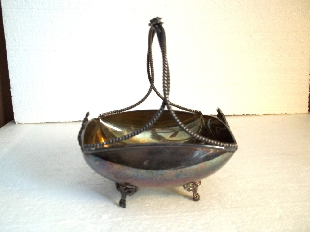 Vintage Lambidis Original Silverware Footed Candy Dish Athens- Greece 6" Tall