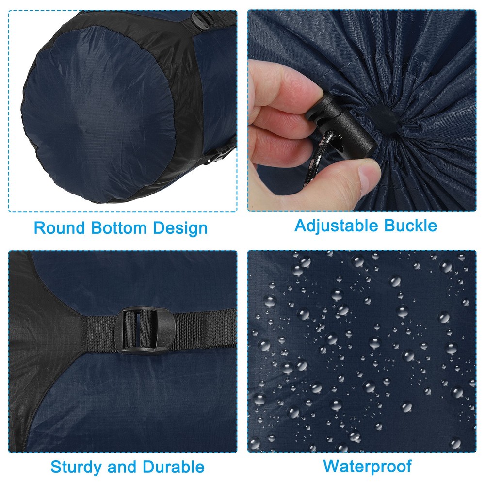 Compression Stuff Sack, 18L Waterproof Sleeping Bag, Dark Blue