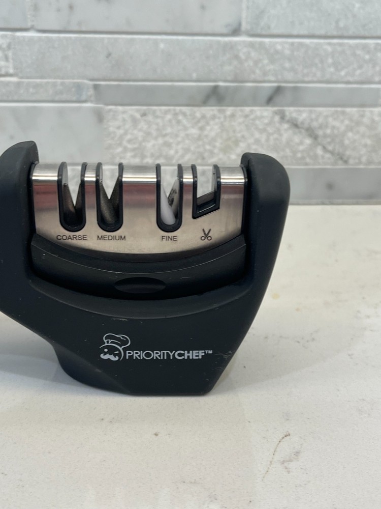 PriorityChef 3 Stage Manual Coarse Medium Fine Kitchen Knife Sharpening Tool