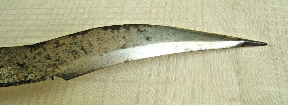 18TH ISLAMIC PERSIAN DAGGER HORN HANDLE CHISEL BLADE