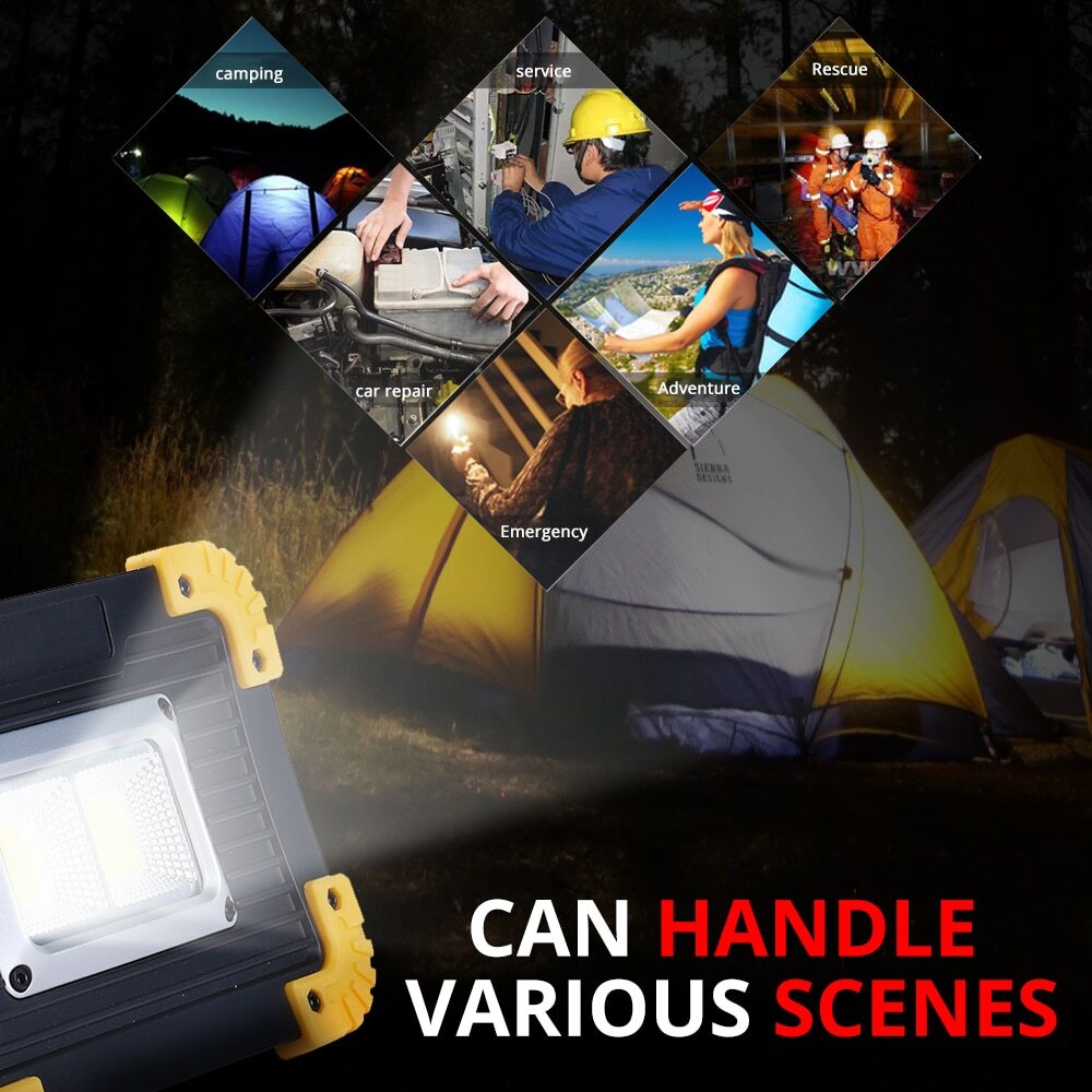 4X Rechargeable COB LED Work Light Spotlight Floodlight Camping Torch Emergency