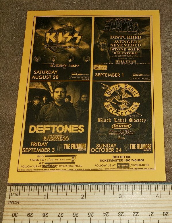 multi show orange hand flyer charlotte nc KISS/ DEFTONES/DISTURBED