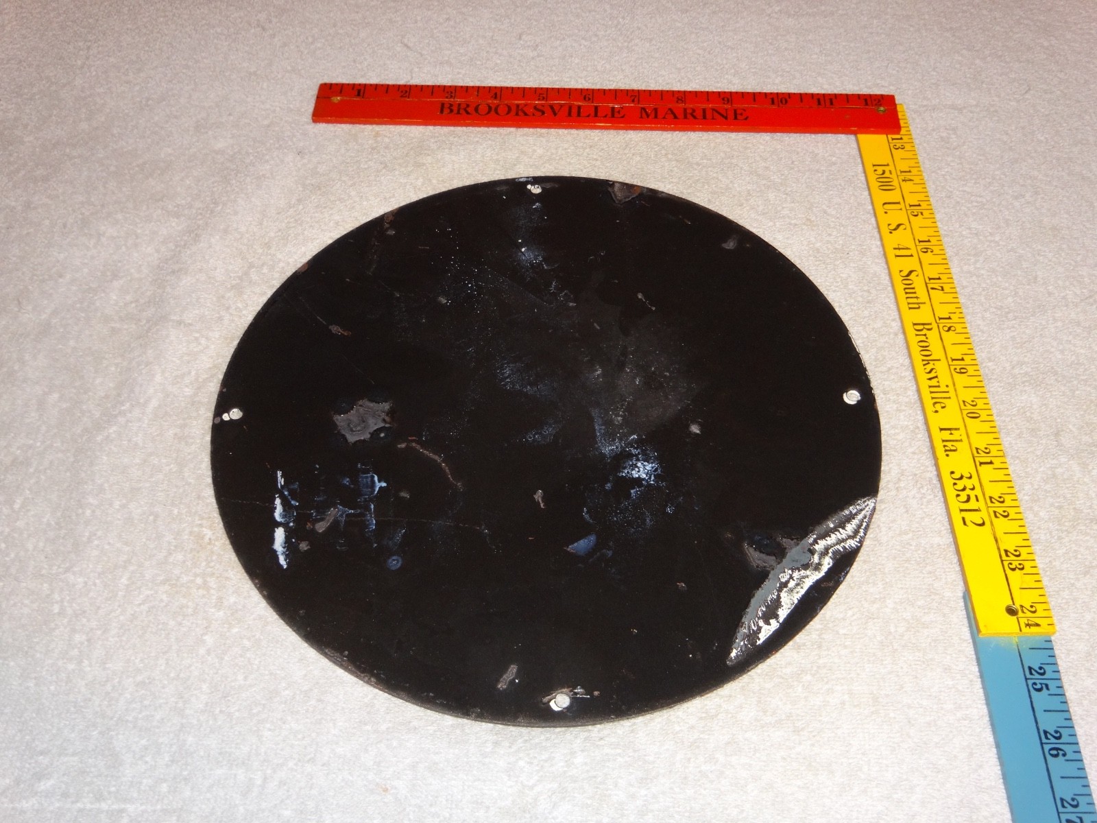 VINTAGE 1966 CONOCO GASOLINE W/ BATMAN & ROBIN 11 3/4" PORCELAIN METAL OIL SIGN!