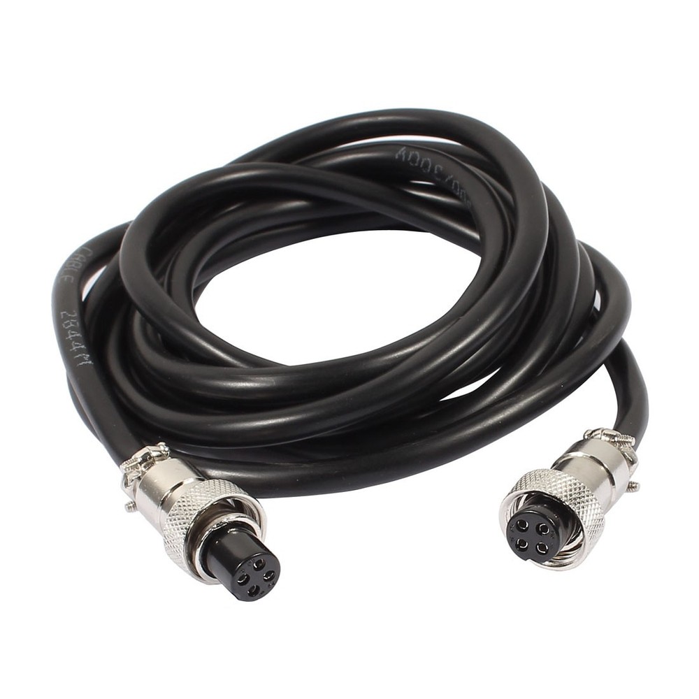 GX12 4 Pins Double Female Head Socket Connector Electrical Cable 2m