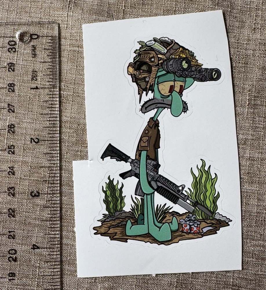 Squidward Tactical Sponge Bob Sticker Decal