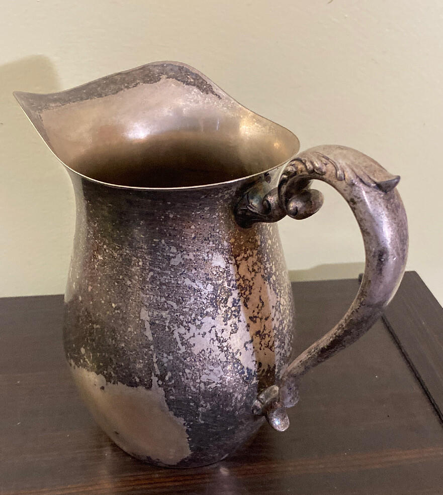 Vintage Crescent Silver Plated Silver-plate Water Ice Tea Pitcher Hallmarked