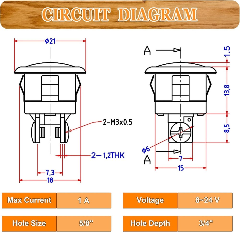 2Pack Lighted Doorbell Button Replacement, Easy to Install Wired Doorbell Button