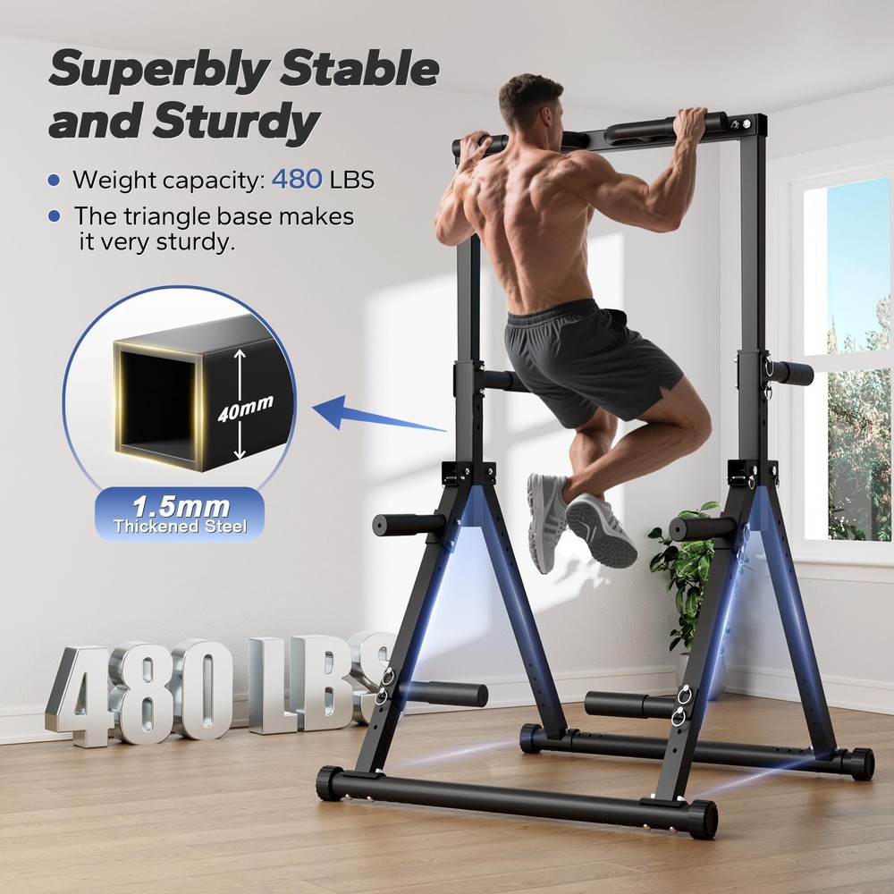 Foldable Pull Up Bar Free Standing, Strength Training Pull-up Bars Adjustable...