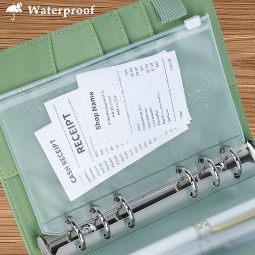 15PCS Binder Pockets 6-Hole Budget Envelopes Planner Inserts for 6-Ring A6