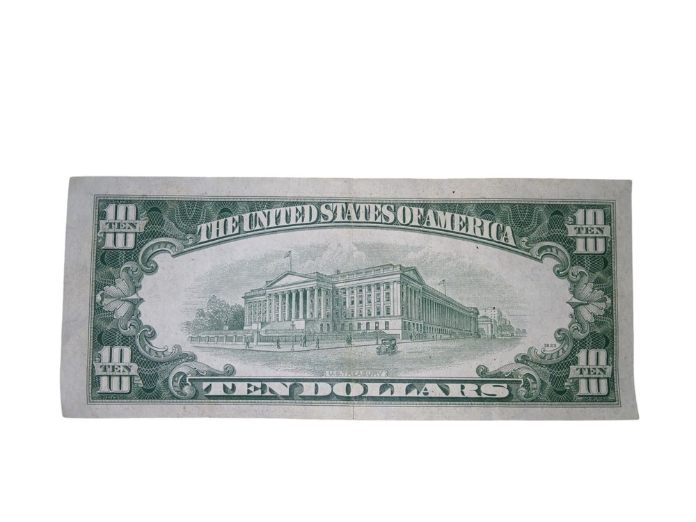 1950 C $10 Dollar Bill Printing Error Miscut