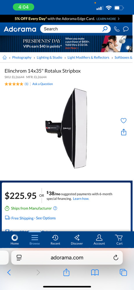 edelchrom rotalux softbox 14” x 35”