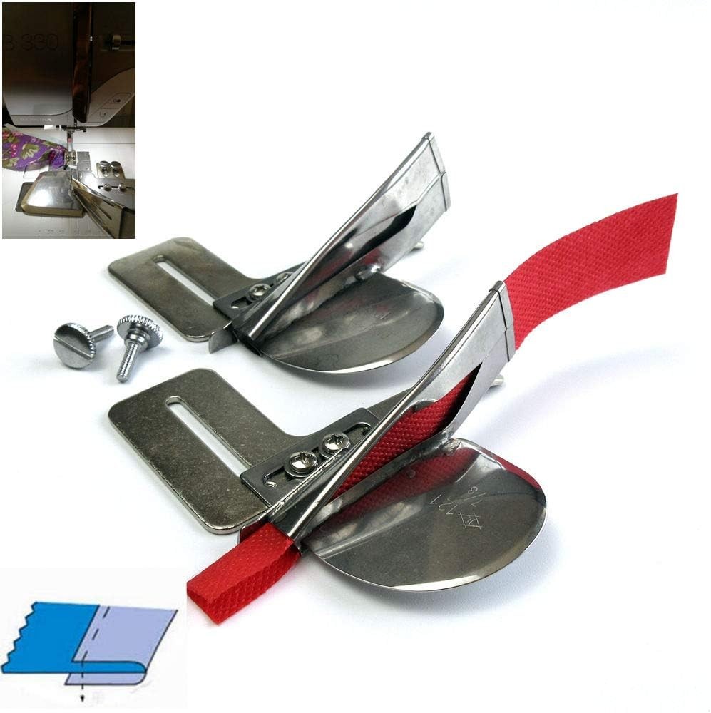 2 Set Raw Edge Plain Tape Binding Attachment Single Fold #A4 For Janome Coverpro