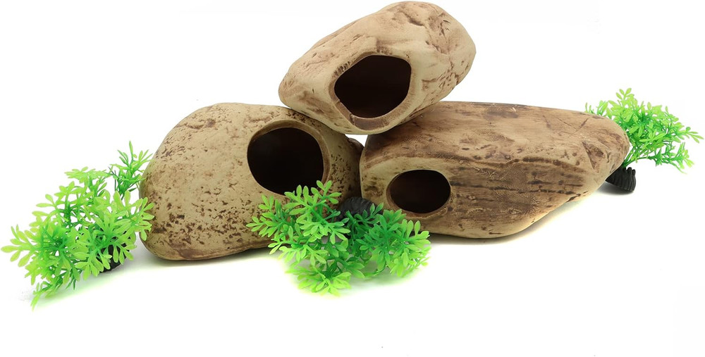 Stackable Aquarium Ceramic Decorations Rock Caves Betta Fish Tank Decor Accessor