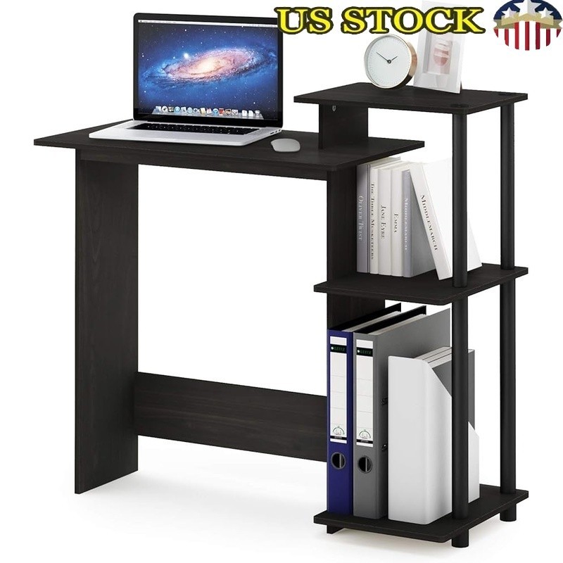 Compact Computer Desk W/ CPU Storage & Printer Shelf Easy Assembly Sturdy Dorm