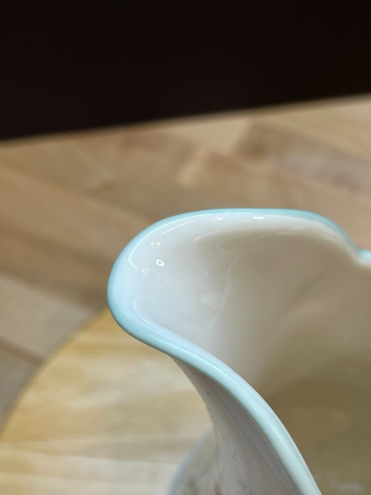 Lenox Spring Bouquet Pattern Embossed Flowers Ribbed 10" Pitcher 2003