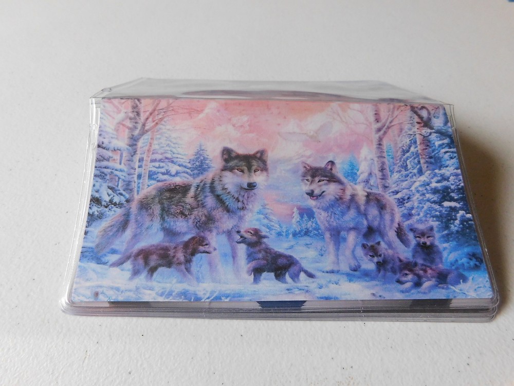 Wolf family Vinyl checkbook cover