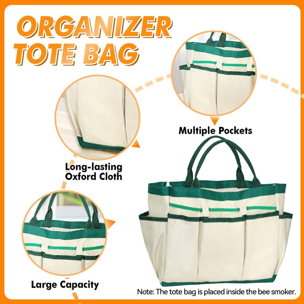 9 Pcs Beekeeping Tools Kit with Organizer Tote for Beekeepers, Necessary Beek...