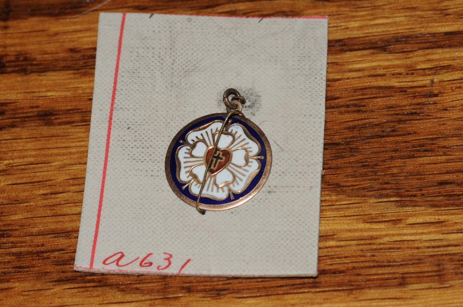 Heart & Cross Fraternal Organization Pendant Gold Filled 1902 Historical**NOS