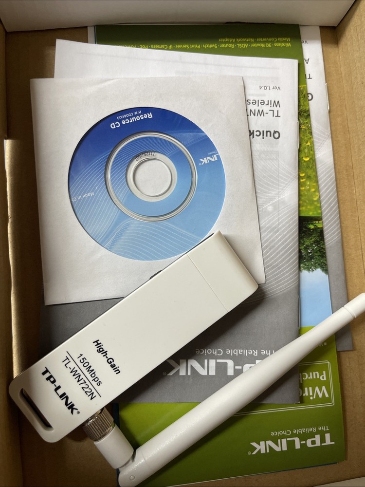 TP Link High Gain Wireless USB Adapter (TL - WN722N). Open Box