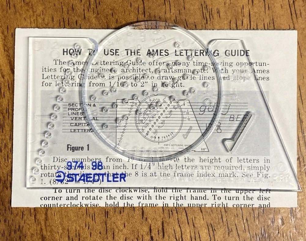 Staedtler Mars Drafting/Drawing Set With Ames Lettering Guide Made In Germany